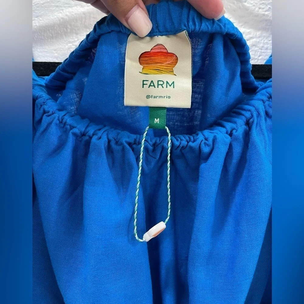 Farm Rio Blue Midi Knot Dress - Picture 3 of 6